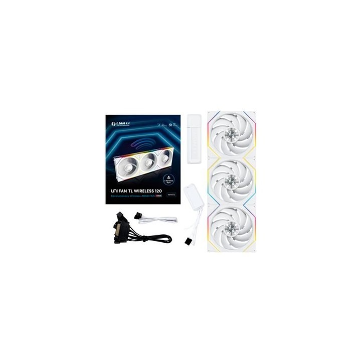 ventilador 120x120 lian li unifan tl120 wireless white 3 pack 3u led l wireless argb 1900rpm 28.5 db