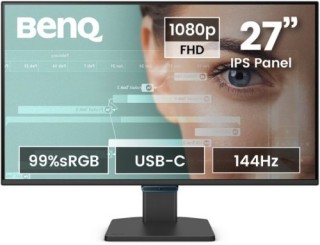 benq monitor benq gw2790c  9h.lnplb.qbe  27” 1080p fhd 144hz ips eye care, usb c, certificado tuv