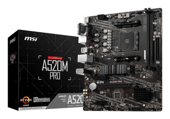 placa base msi a520m pro am4 matx 2xddr4
