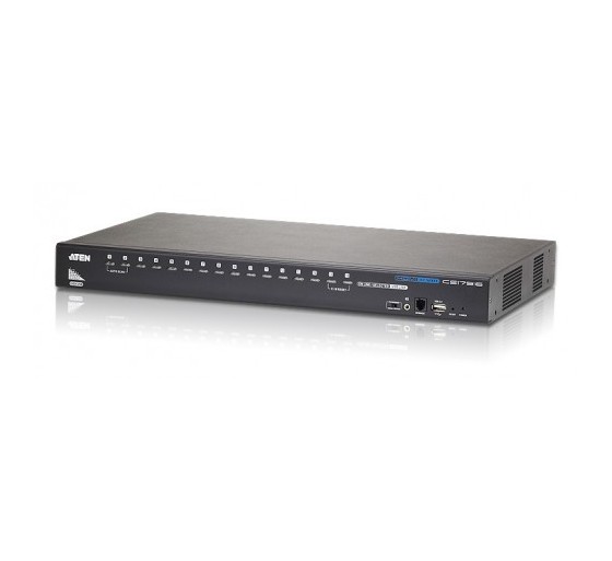 aten aten cs17916 interruptor kvm montaje en rack negro