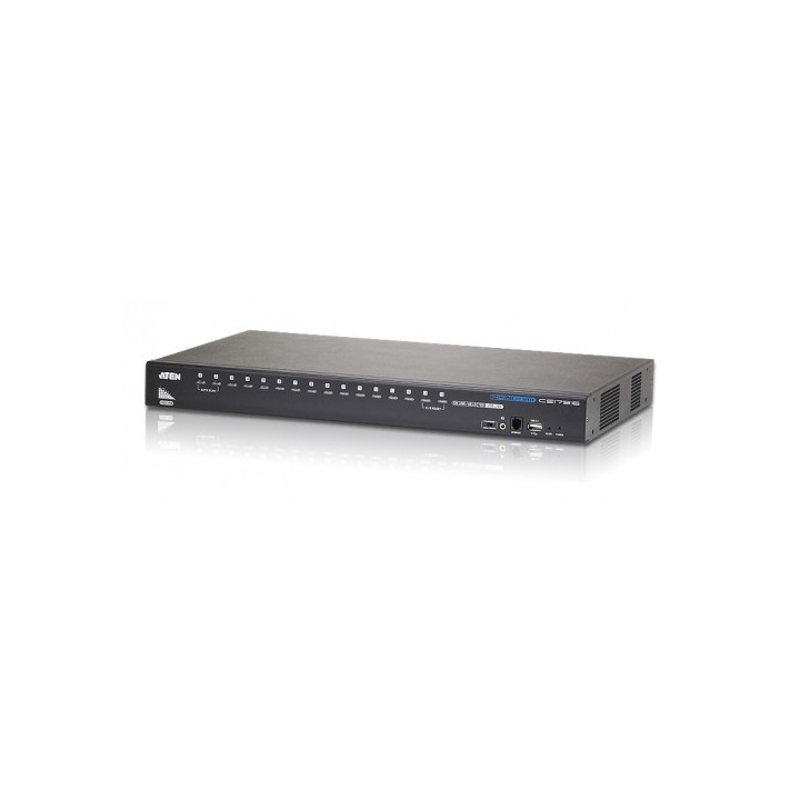 aten aten cs17916 interruptor kvm montaje en rack negro
