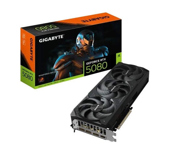 gigabyte vga gigabyte gv n5080wf3 16gd,nv,rtx5080,16gb,gddr7,256bit,1hdmi+3dp,windforce  3 ventilado