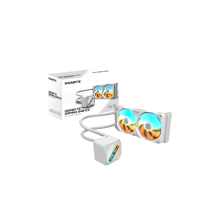 gigabyte gigabyte gaming 240 ice refrigeracion liquida para cpu   2x120mm ventiladores argb, mecanis