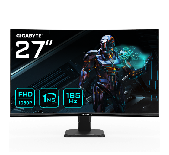gigabyte gigabyte monitor de juego gs27f 27 fhd   1920 x 1080  fhd , 165hz, 1ms, 300 cd/m2, freesync