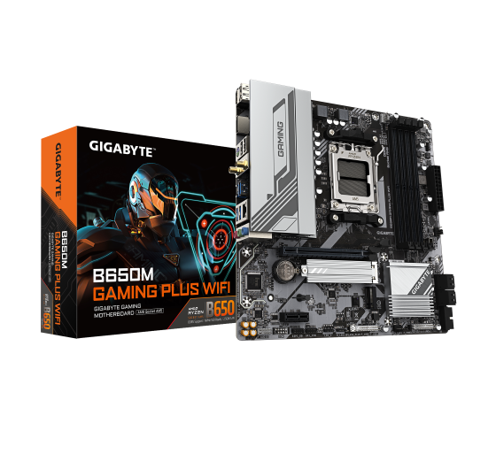 gigabyte gigabyte b650m gaming plus wifi placa base   procesadores amd ryzen 9000, vrm de 5+2+2 fase