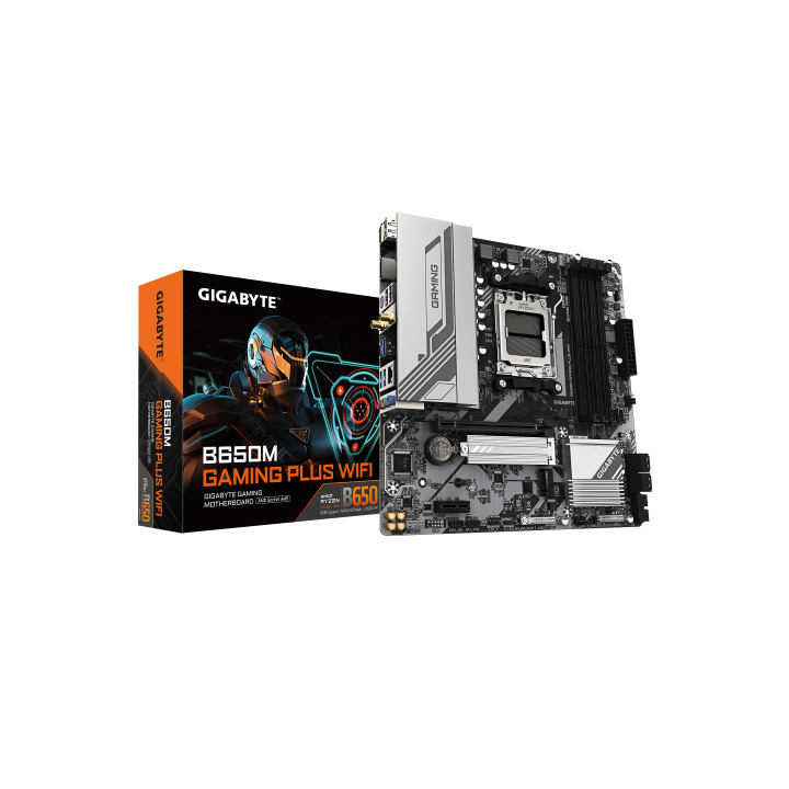 gigabyte gigabyte b650m gaming plus wifi placa base   procesadores amd ryzen 9000, vrm de 5+2+2 fase