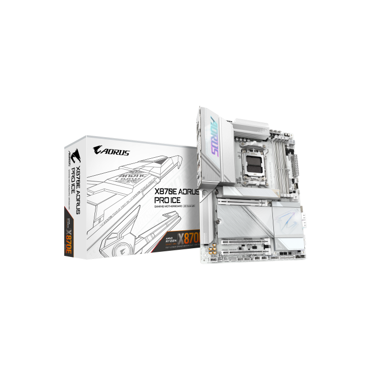 gigabyte gigabyte placa base x870e aorus pro ice   compatible con cpus amd ryzen 9000, vrm digital d