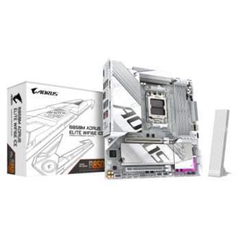 gigabyte gigabyte b850m aorus elite wifi6e ice placa base   procesadores amd ryzen serie 9000, 12+2+