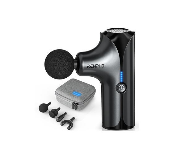 renpho renpho mini   massage gun   4 heads   5 speeds   black