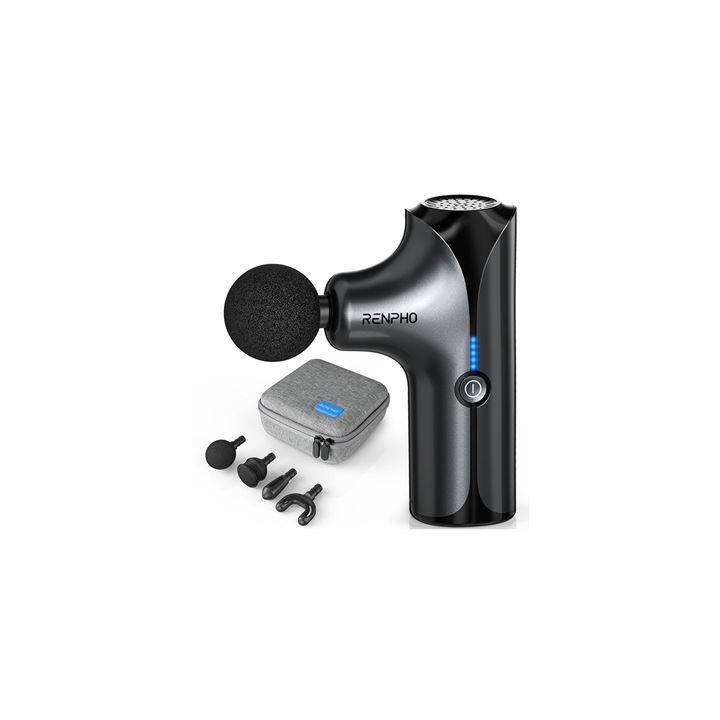 renpho renpho mini   massage gun   4 heads   5 speeds   black
