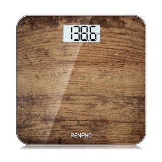 renpho renpho core 1s   body weight scale   large screen   3aaa   10.2x10.2x0.87inch   brown
