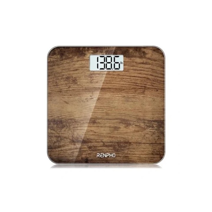 renpho renpho core 1s   body weight scale   large screen   3aaa   10.2x10.2x0.87inch   brown