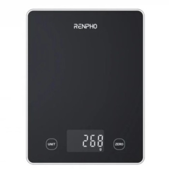 renpho renpho  calibra 1l   smart nutrition scale   ble   3aaa   black glass  up to 22lb/10kg