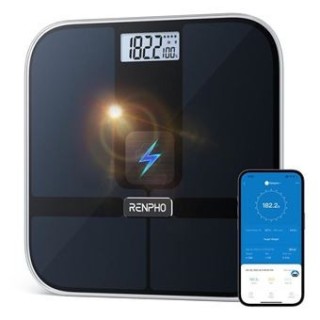 renpho renpho  elis solar 2   smart body scale   ito   ble   11x11x0.9 inch   black
