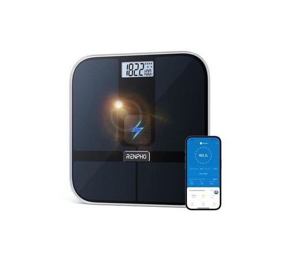 renpho renpho  elis solar 2   smart body scale   ito   ble   11x11x0.9 inch   black