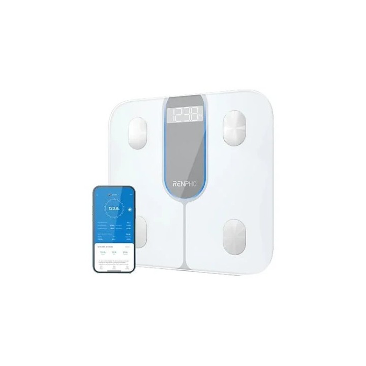 renpho renpho elis 1c   smart body scale   ble   3aaa   11x11x1inch / 28x28x2.5cm   white