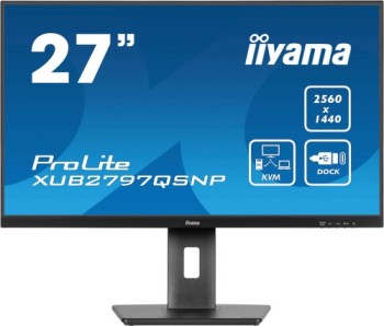 iiyama monitor iiyama prolite xub2797qsnp 27 qhd 1440p    ips, 100hz, 1ms, speakers, dp