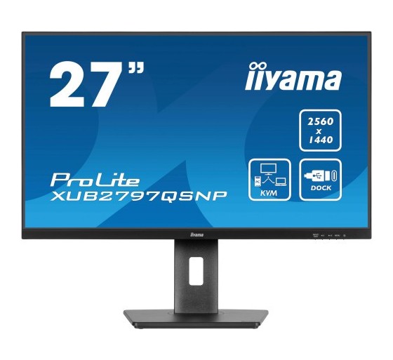 iiyama monitor iiyama prolite xub2797qsnp 27 qhd 1440p    ips, 100hz, 1ms, speakers, dp