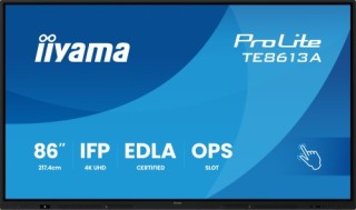 iiyama pantalla interactiva 86 edla, android 14, 8/128gb uhd ips, mm 2x 20w  + 20w subwr, 2x hdmi, d