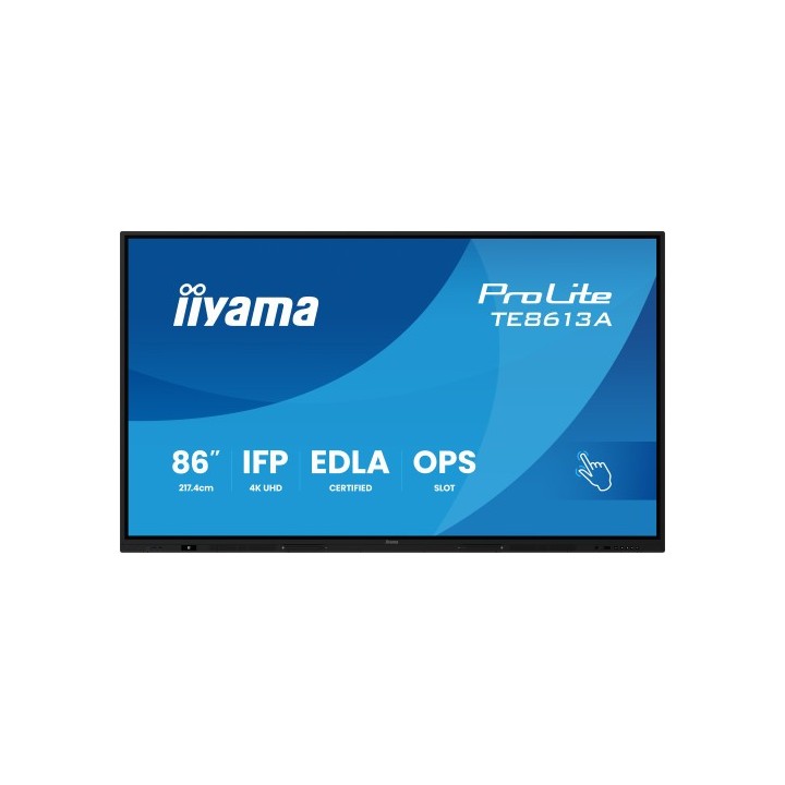 iiyama pantalla interactiva 86 edla, android 14, 8/128gb uhd ips, mm 2x 20w  + 20w subwr, 2x hdmi, d