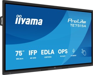 iiyama pantalla interactiva 75 edla, android 14, 16/128gb uhd ips, mm 2x 20w  + 20w subwr, 2x hdmi,