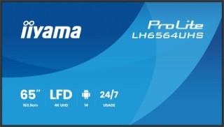 iiyama monitor iiyama 65 3840x2160, uhd va dled panel, haze 25% 500cd/m2, landscape and portrait, sp