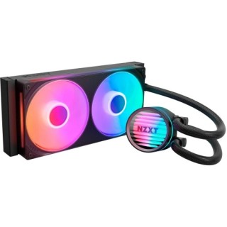 nzxt nzxt kraken core rgb   240mm  aio liquid cooler with rgb cap & rgb core fan  black  rl kr24c b1