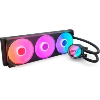 nzxt nzxt kraken core rgb   360mm aio liquid cooler with rgb cap & rgb core fan  black  rl kr36c b1