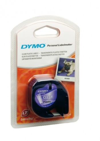 dymo cinta rotuladora letratag 12mmx4m negro/transparente dymo s0721530