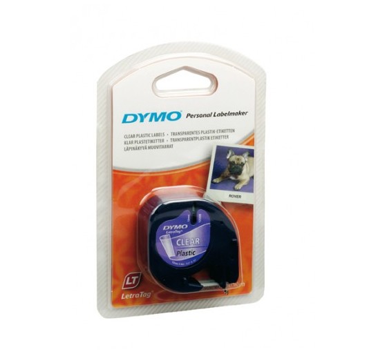 dymo cinta rotuladora letratag 12mmx4m negro/transparente dymo s0721530