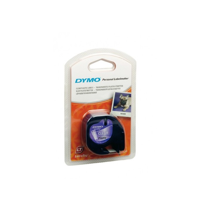 dymo cinta rotuladora letratag 12mmx4m negro/transparente dymo s0721530