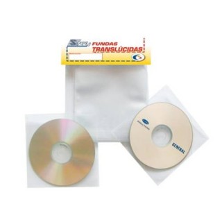 3l pack de 100 fundas cd dvd pp transparente no adhesivas con solapa 3l 10297