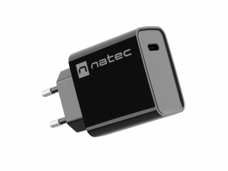 cargador natec ribera 20w 1xusb c pd3.0 qc3.0 negro