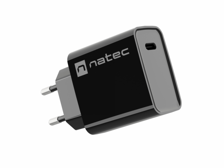 cargador natec ribera 20w 1xusb c pd3.0 qc3.0 negro