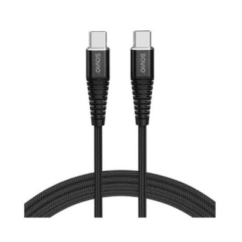 cable usb c a usb c savio 5a 1m cl 159 negro power delivery y quick charge 100w cable 1m