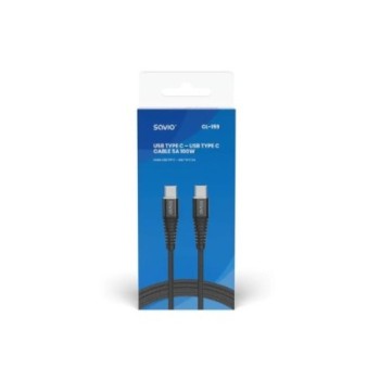 cable usb c a usb c savio 5a 1m cl 159 negro power delivery y quick charge 100w cable 1m