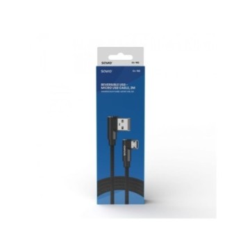 cable reversible usb savio micro a usb a 2m cl 162 quick charge 2.4a transf.datos 480 mbs cable 2m