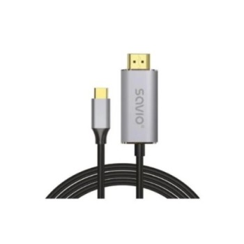 cable usb c a hdmi savio cl 170 gris negro cable usb c a hdmi plug