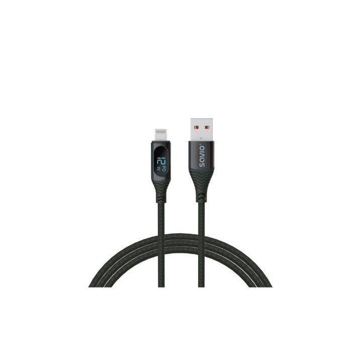 cable usb c savio cl 173 negro trans.datos 480 mbs carga rapida pantalla cable 1m