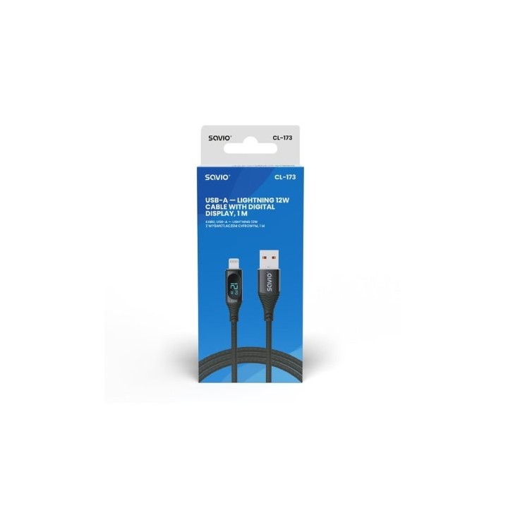 cable usb c savio cl 173 negro trans.datos 480 mbs carga rapida pantalla cable 1m