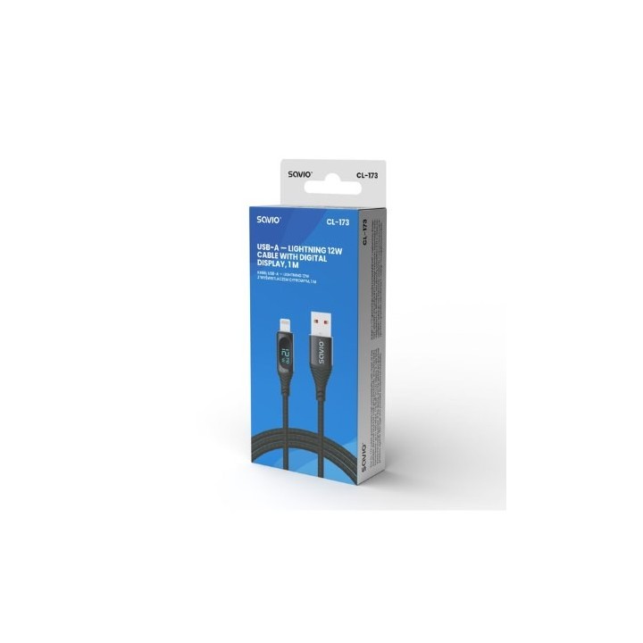 cable usb c savio cl 173 negro trans.datos 480 mbs carga rapida pantalla cable 1m