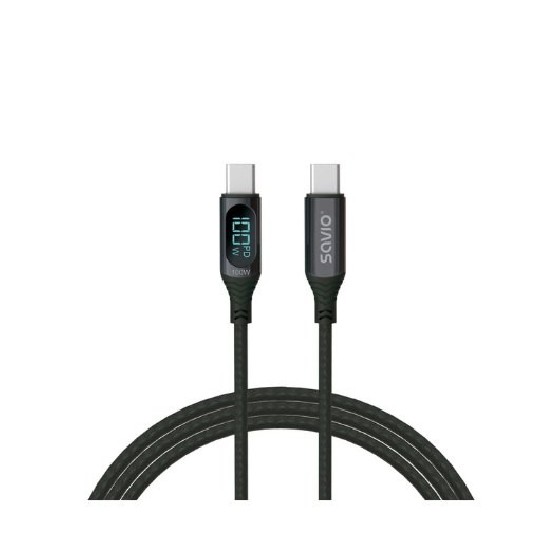 cable usb c savio cl 174 negro trans.datos 480 mbs carga rapida pantalla cable 1m