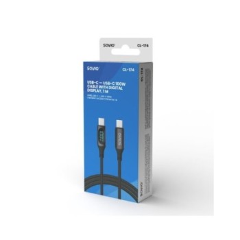 cable usb c savio cl 174 negro trans.datos 480 mbs carga rapida pantalla cable 1m