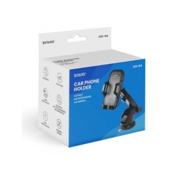 soporte coche savio black ch 04 universal estable montaje ventosas