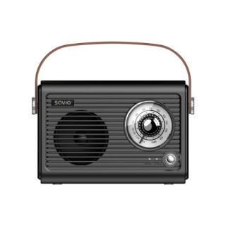 radio portatil savio rs 01 black brown fm aux bl 5.3 estilo retro