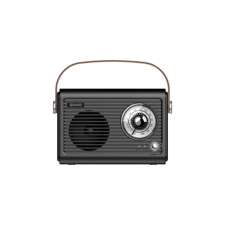 radio portatil savio rs 01 black brown fm aux bl 5.3 estilo retro