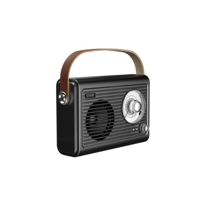 radio portatil savio rs 01 black brown fm aux bl 5.3 estilo retro