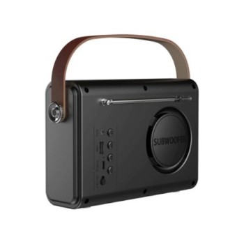 radio portatil savio rs 01 black brown fm aux bl 5.3 estilo retro