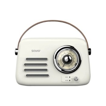radio portatil savio rs 02 white brown fm aux bl 5.3 estilo retro