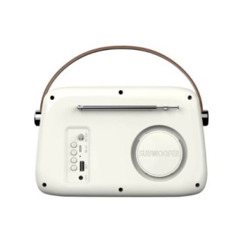 radio portatil savio rs 02 white brown fm aux bl 5.3 estilo retro